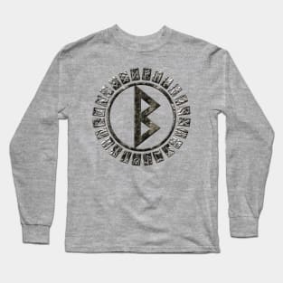 Berkana Rune and Alphabet on Birch Long Sleeve T-Shirt